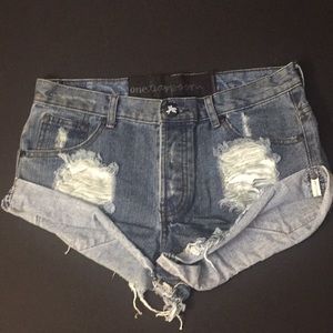 One Teaspoon Very Distressed High Waisted Shorts